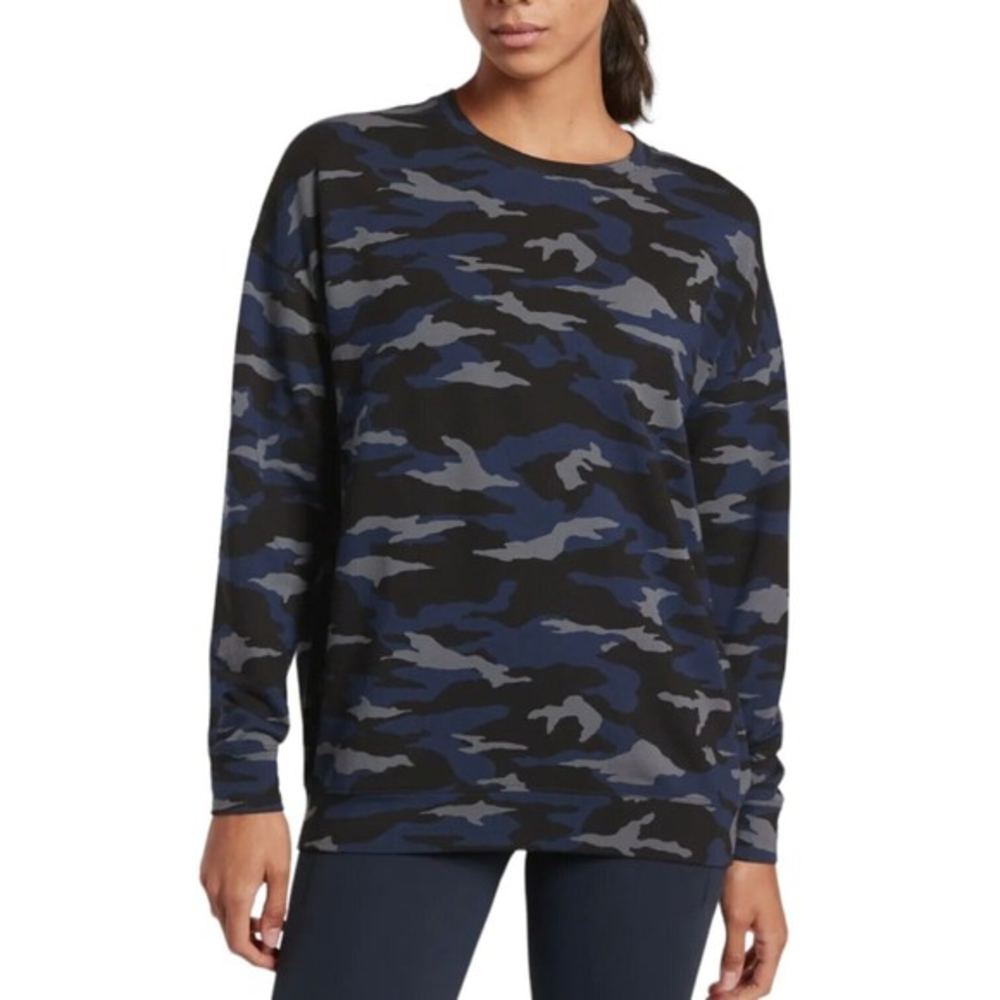 Athleta‎ Womens Faded Blue Camo Studio to Street Printed Sweatshirt Plus Size 3X